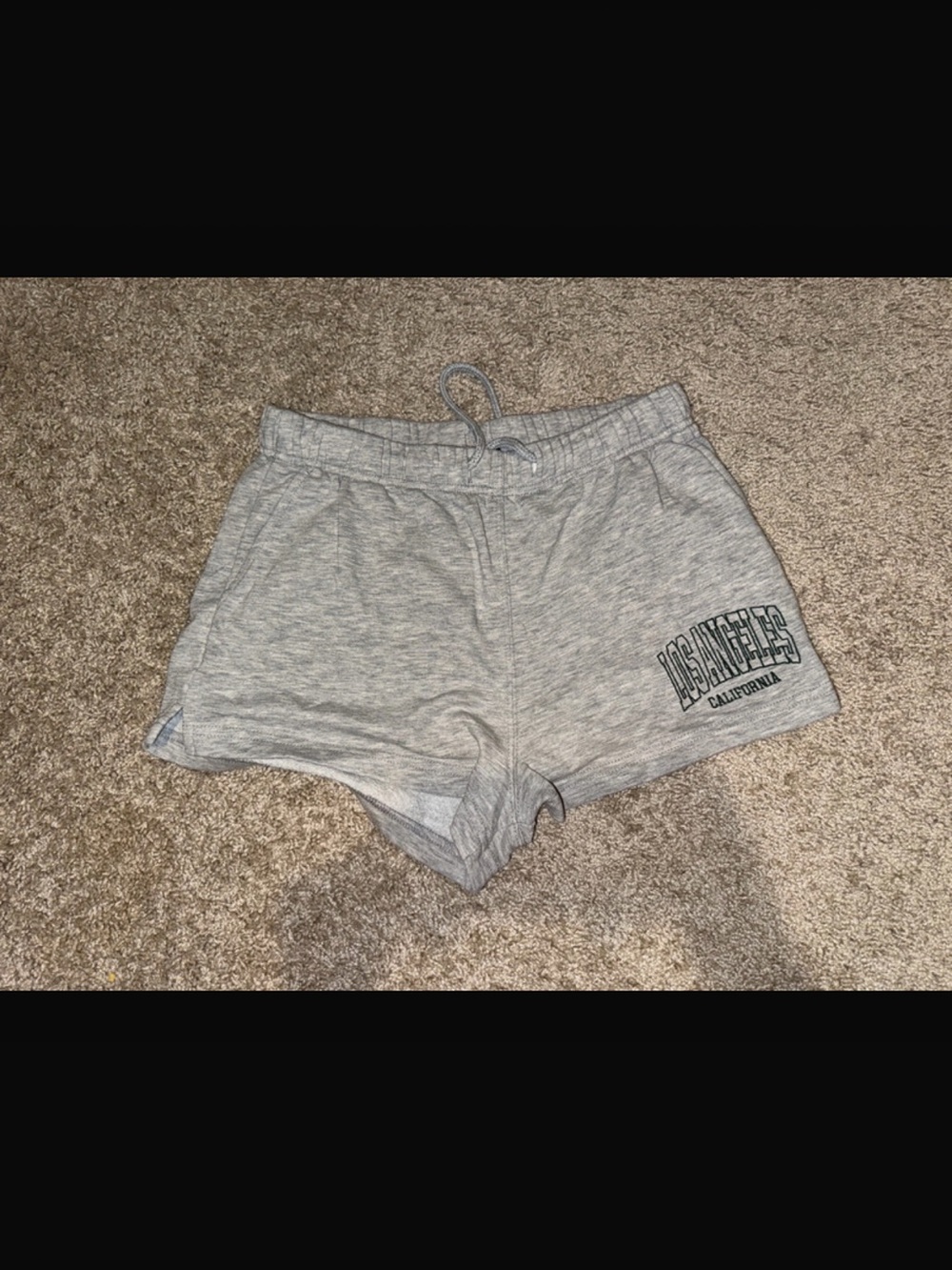 Women’s Athletic Gray Drawstring Shorts with LA Graphic